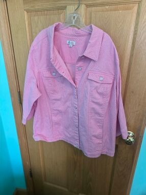 D&CO Pink Jean Jacket 3x